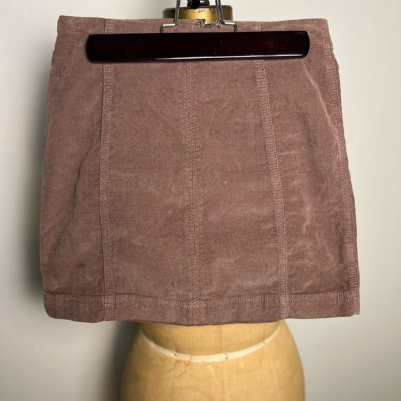 Free People brown corduroy mini skirt size 0 - Picture 1 of 5
